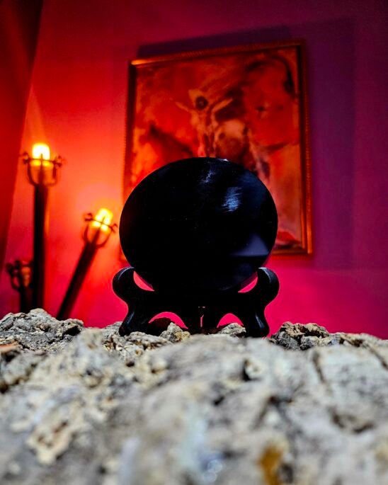 MAGICO ESPEJO NEGRO DE OBSIDIANA.
