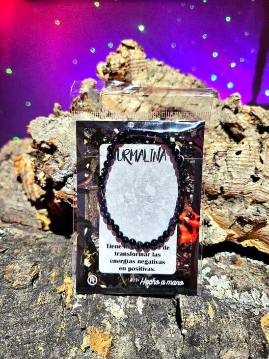 PULSERA DE TURMALINA NEGRA DE 4MM -ENVIO INCLUIDO.